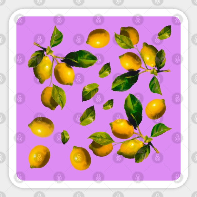 Watercolor seamless lemon pattern Sticker by shikita_a